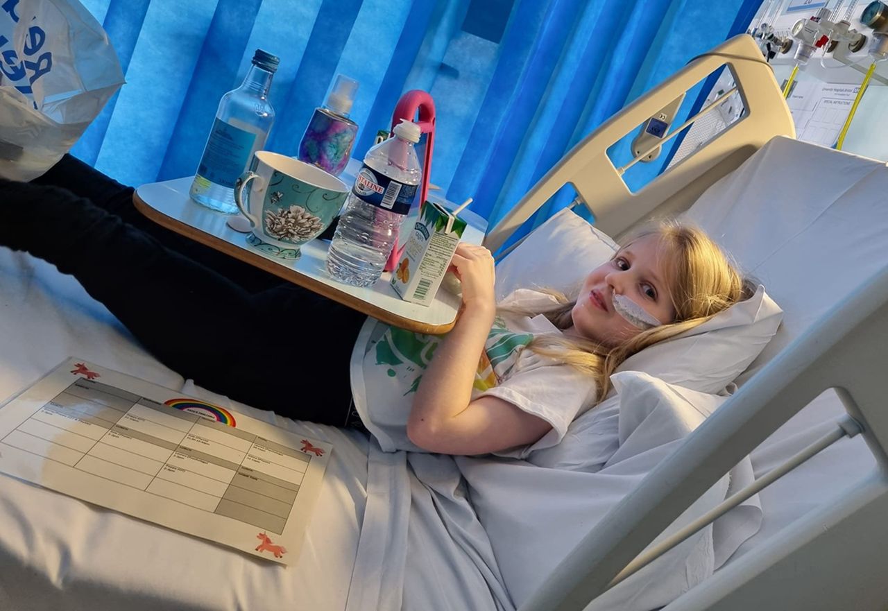 Faye Condon, when she was in hospital aged 7. Faye Condon aged 7Credit: Christina Condon / SWNS