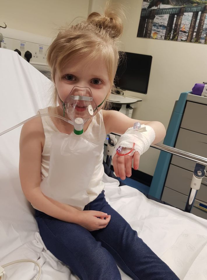Faye Condon, when she was in hospital aged 7. Faye Condon aged 7Credit: Christina Condon / SWNS
