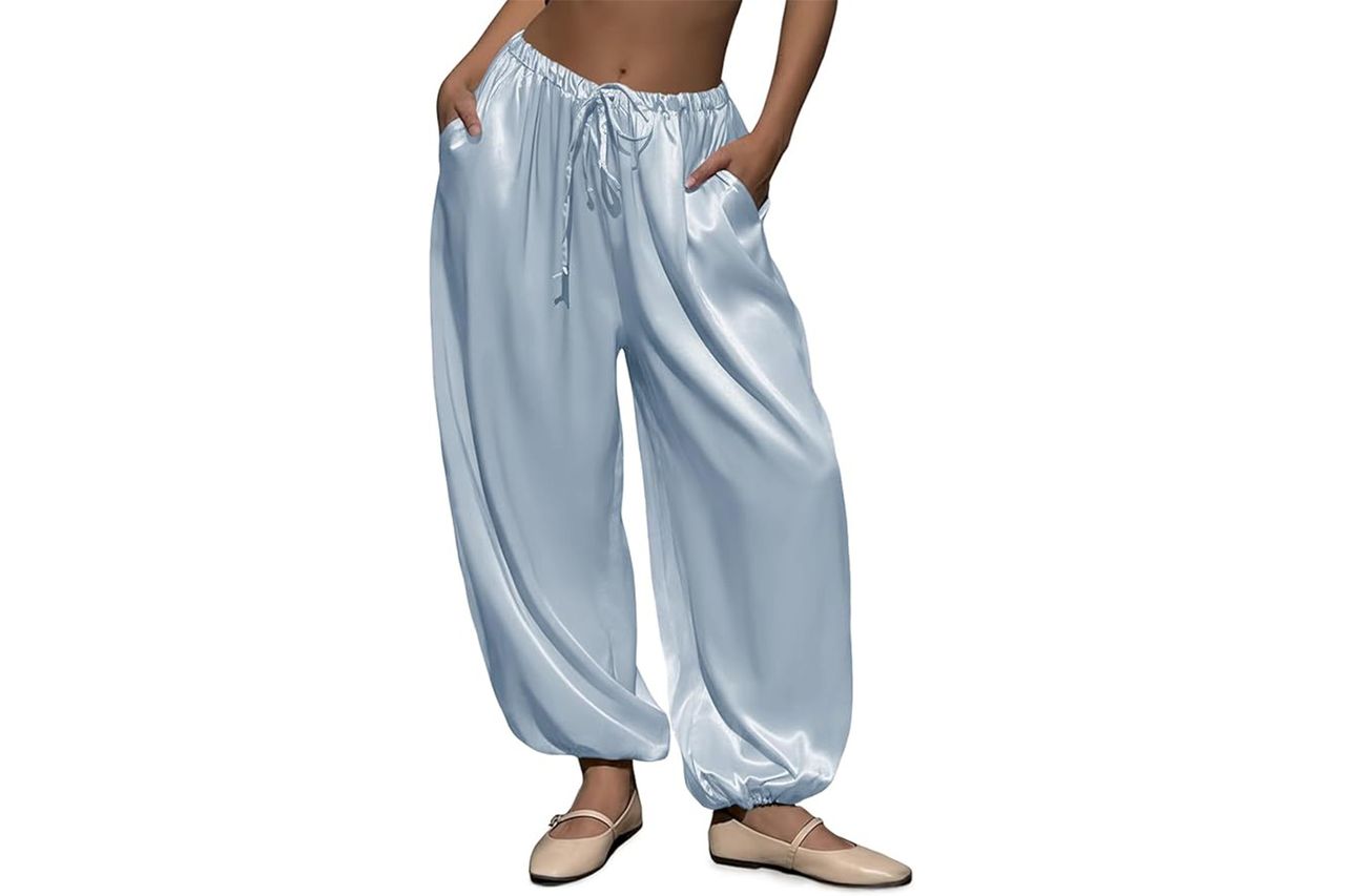 Fisoew Satin Harem Pants Credit: Amazon