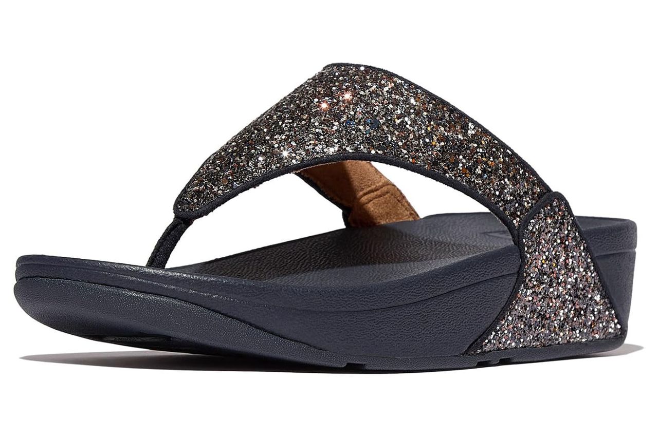 FitFlop Lulu Multi-Tonal Glitter Toe-Post Sandals Credit: Amazon