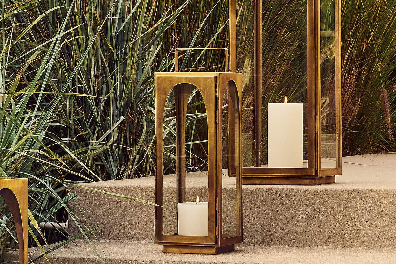 Hastings Aged Brass Outdoor Lantern 21.5 Credit: CB2