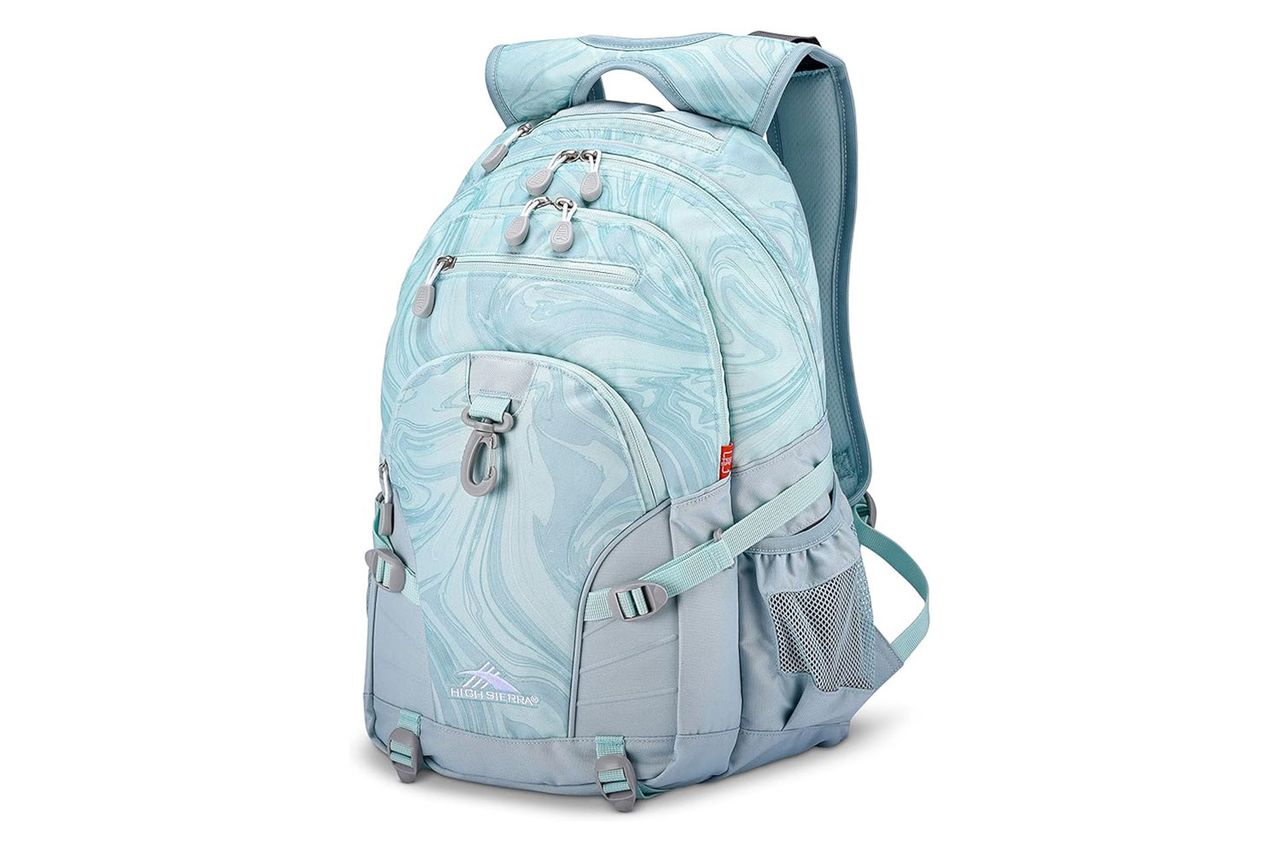 High Sierra Loop-Backpack, Travel, or Work Bookbag with tablet-sleeve, Marble Credit: Amazon