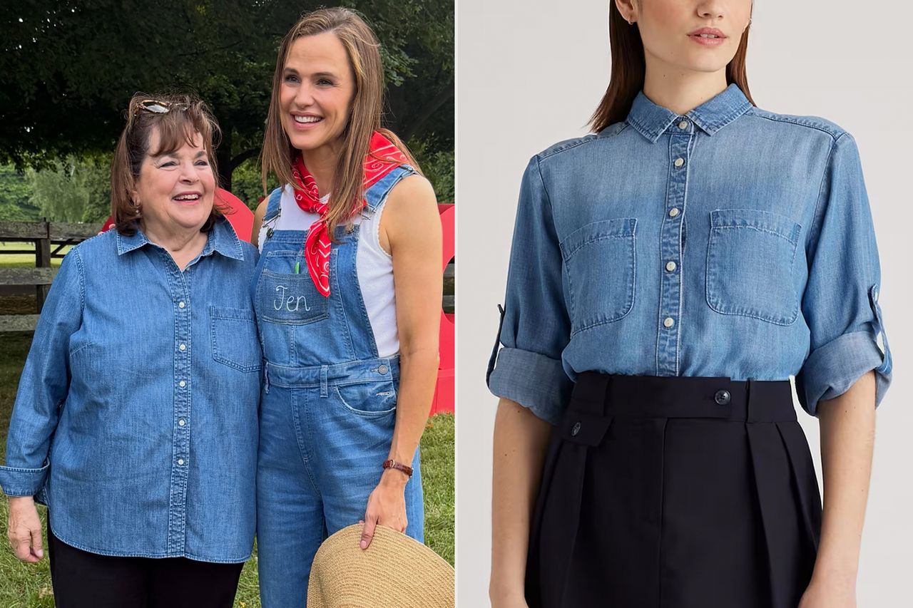 Ina Garten Denim Shirt Credit: Jennifer Garner/Instagram; Quince