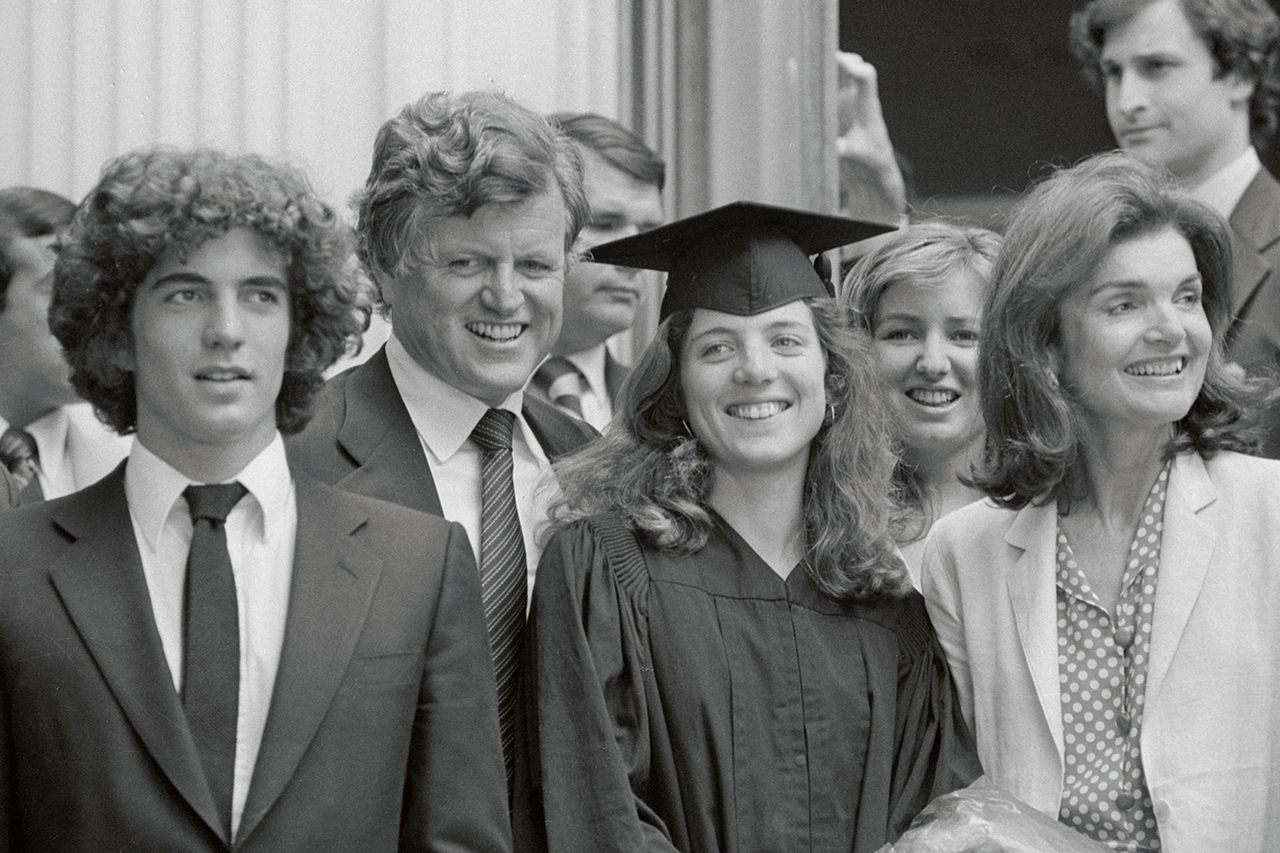 John F. Kennedy Jr,. Senator Ted Kennedy, Caroline Kennedy and Jackie Kennedy OnassisCredit: Bettmann/Getty