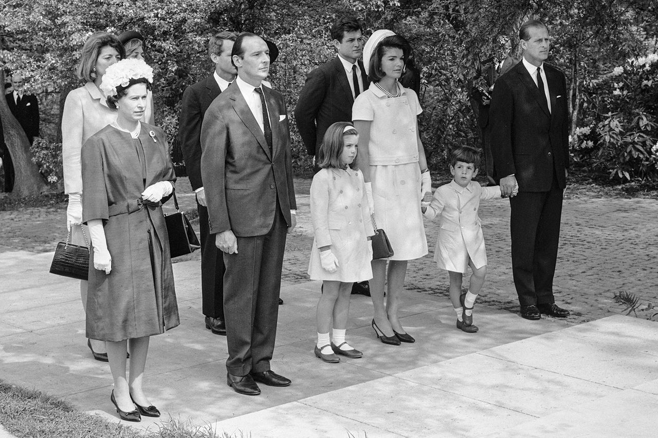 Queen Elizabeth II, David Ormsby-Gore, Caroline Kennedy, Jacqueline Kennedy, John F Kennedy Jr and Prince PhilipCredit: McCabe/Daily Express/Hulton Archive/Getty