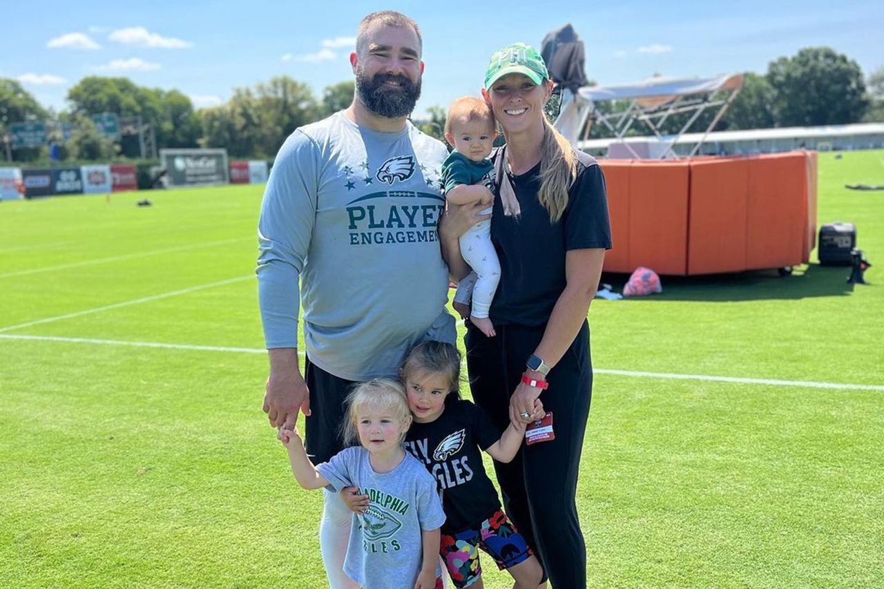 Jason Kelce and Kylie Kelce with three of their four daughtersCredit: Kylie Kelce/Instagram