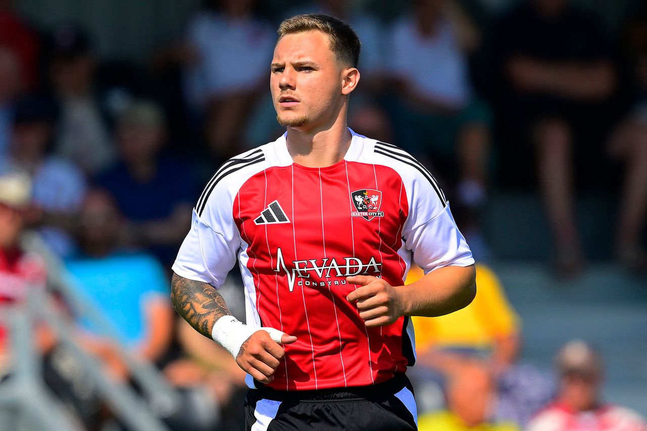 Jayden Wareham of Exeter City during the Pre Season Friendly match between Truro City and Exeter City at Truro City Stadium, Truro on 18 July 2026 Jayden Wareham playing for Exeter City F.C.Credit: Tom Sandberg/PPAUK/Shutterstock