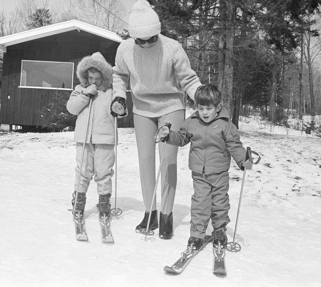 Jackie Kennedy with her two kids, Caroline and JFK Jr.Credit: Bettmann