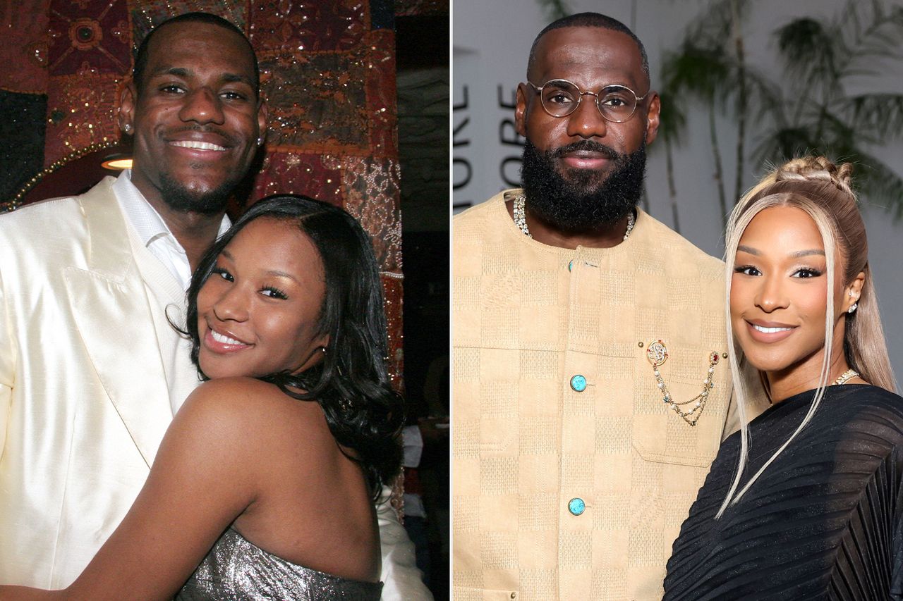 LeBron James and Savannah Brinson on December 30, 2005; LeBron James and Savannah James on May 17, 2025 in Los Angeles, California.Credit: Johnny Nunez/WireImage; Stefanie Keenan/Getty