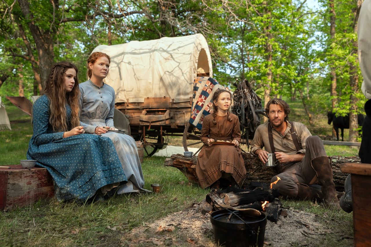 Skywalker Hughes, Crosby Fitzgerald, Alice Halsey and Luke Bracey on ‘Little House on the Prairie’