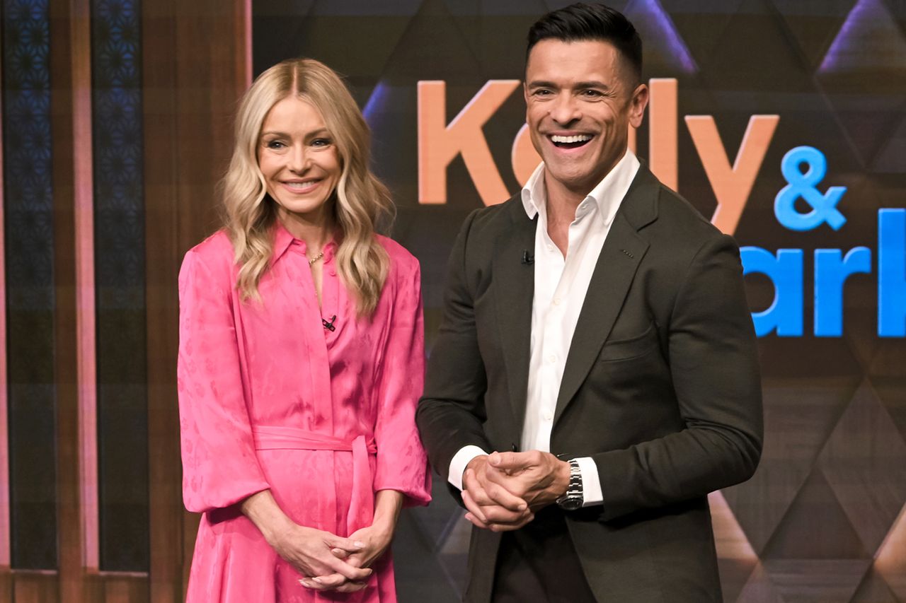 Kelly Ripa and Mark Consuelos co-host Kelly Ripa and Mark Consuelos on “Live with Kelly and Mark” on April 1, 2025Credit: LORENZO BEVILAQUA/Disney via Getty