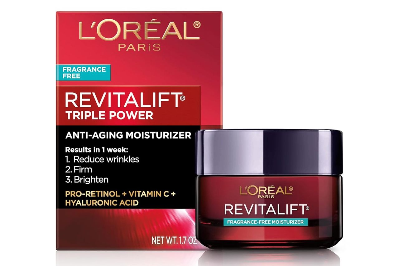 L'Oreal Paris Revitalift Triple Power Anti-Aging Face Moisturizer Credit: Amazon