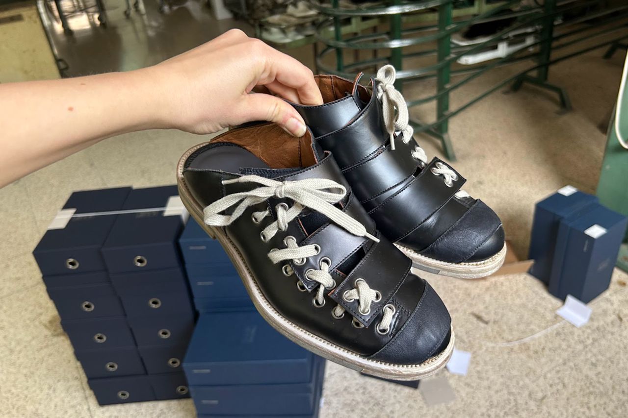 Giulia Rhodes, Woman Details Year Learning to Handcraft Luxury Shoes in Italy Worth Hundreds of Dollars Closeup of a pair of shoes Giulia Rhodes crafted.Credit: Giulia Rhodes