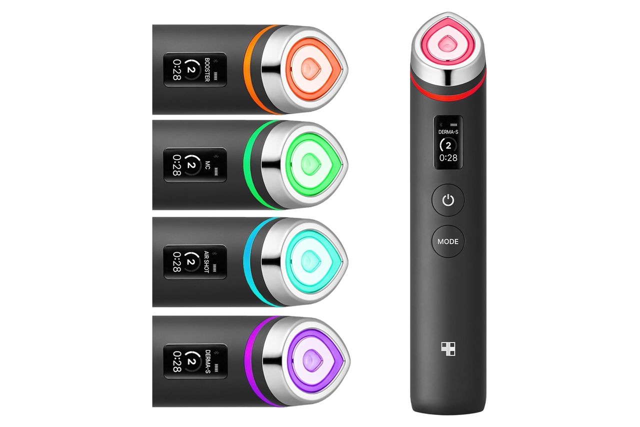 medicube Booster Pro | 6-in-1 Real Glass Glow Beauty Massager | for Clear, Radiant, Firmer-Looking Skin | Korean Skin Care | Black Credit: Amazon