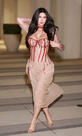 Megan Fox is Back ! The actress has been spotted making a rare public appearance in Los Angeles following the birth of her daughter nearly a year ago. Megan showed off her enviable curves in a corseted dress with red Megan fox during an outing on October 25, 2025Credit: Diggzy / BACKGRID