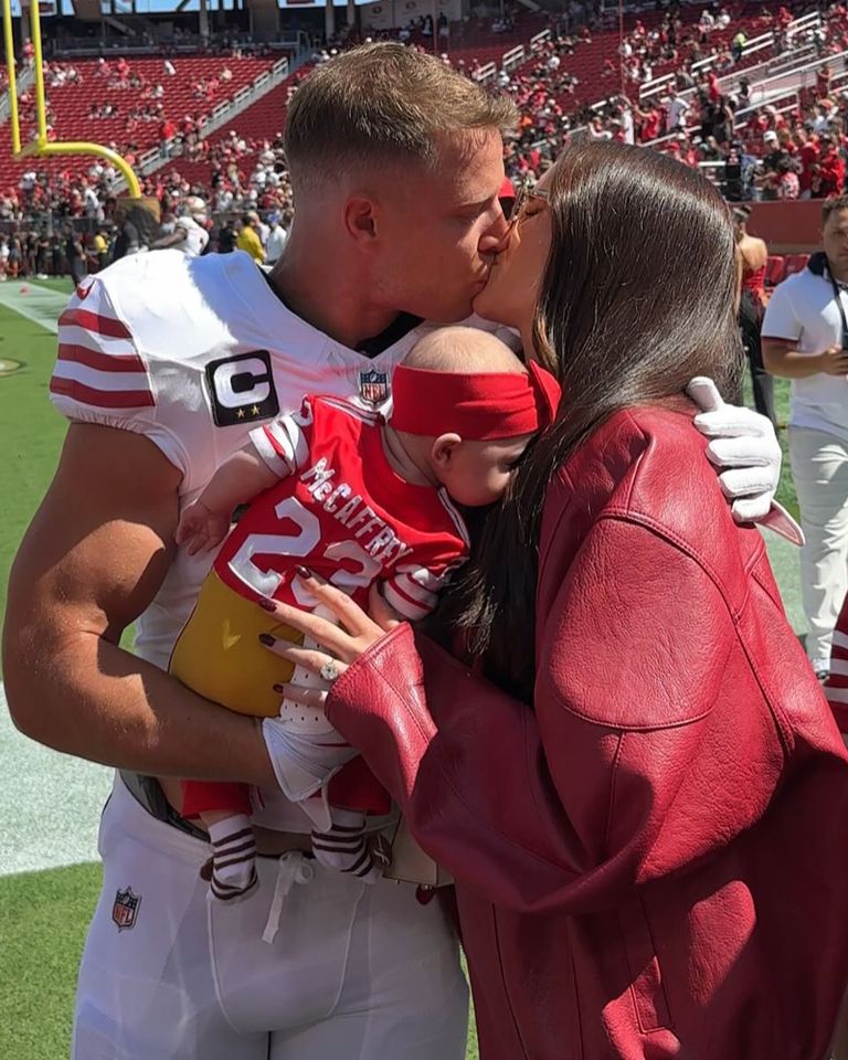 Christian McCaffrey and Olivia Culpo with their daughter Colette in September 2025Credit: olivia culpo/instagram