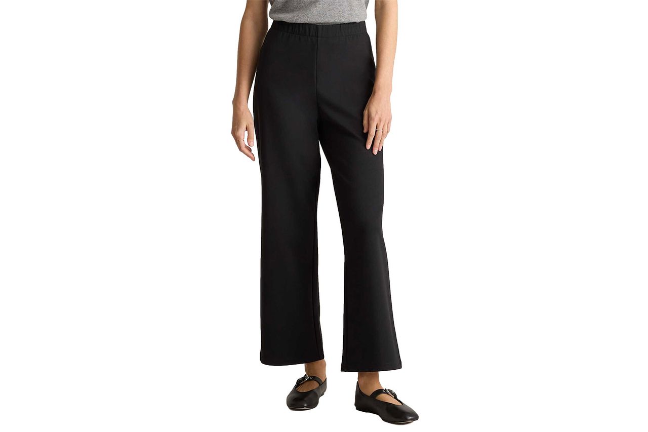 organic cotton double knit wide leg pants Credit: Quince