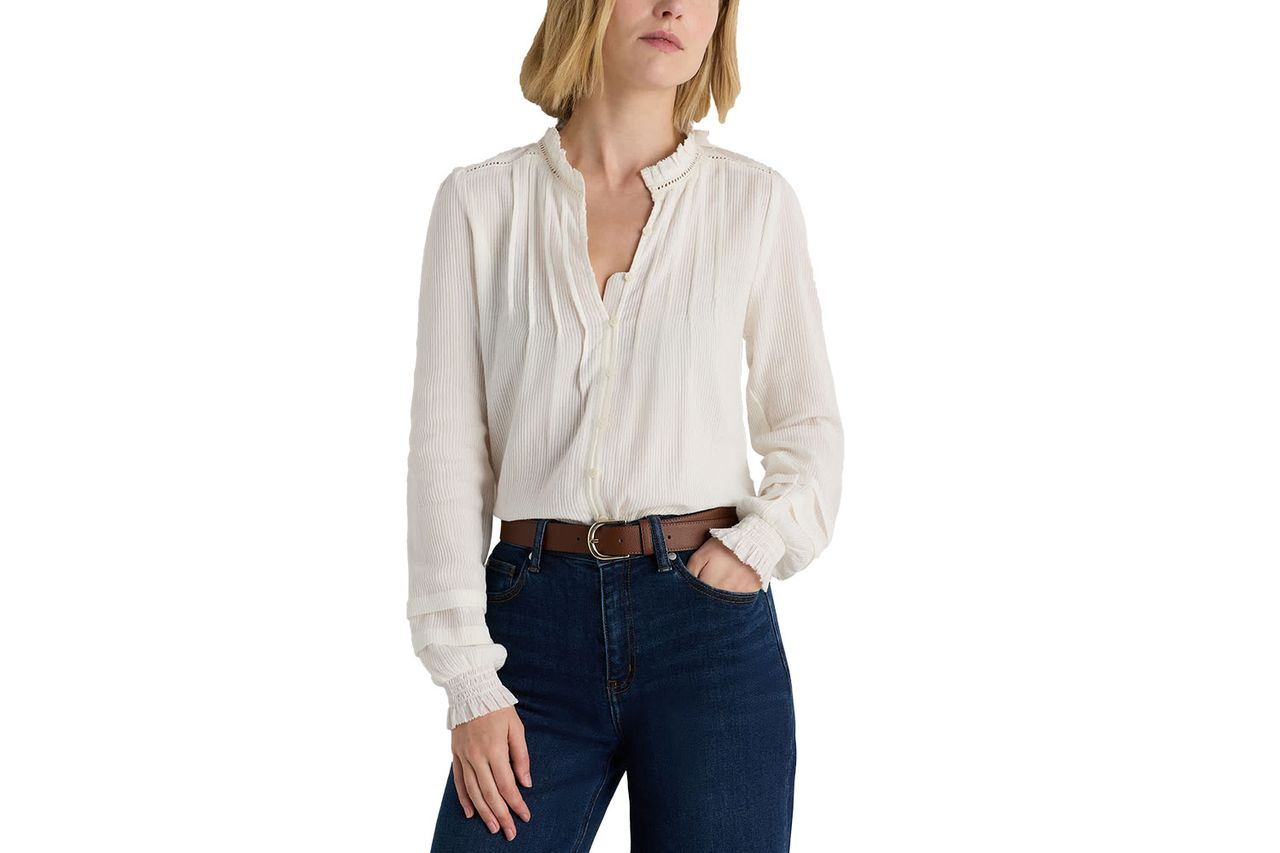 organic cotton peasant blouse Credit: Quince