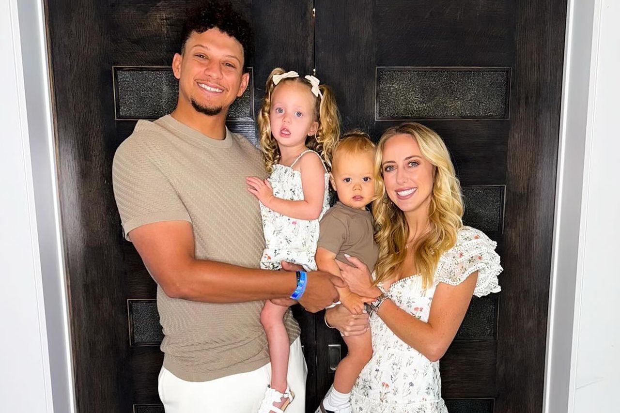 Patrick Mahomes smiles with wife Brittany Mahomes and their two children in May 2024. Patrick Mahomes smiles with wife Brittany Mahomes and Sterling and Bronze in May 2024.Credit: Brittany Mahomes/Instagram