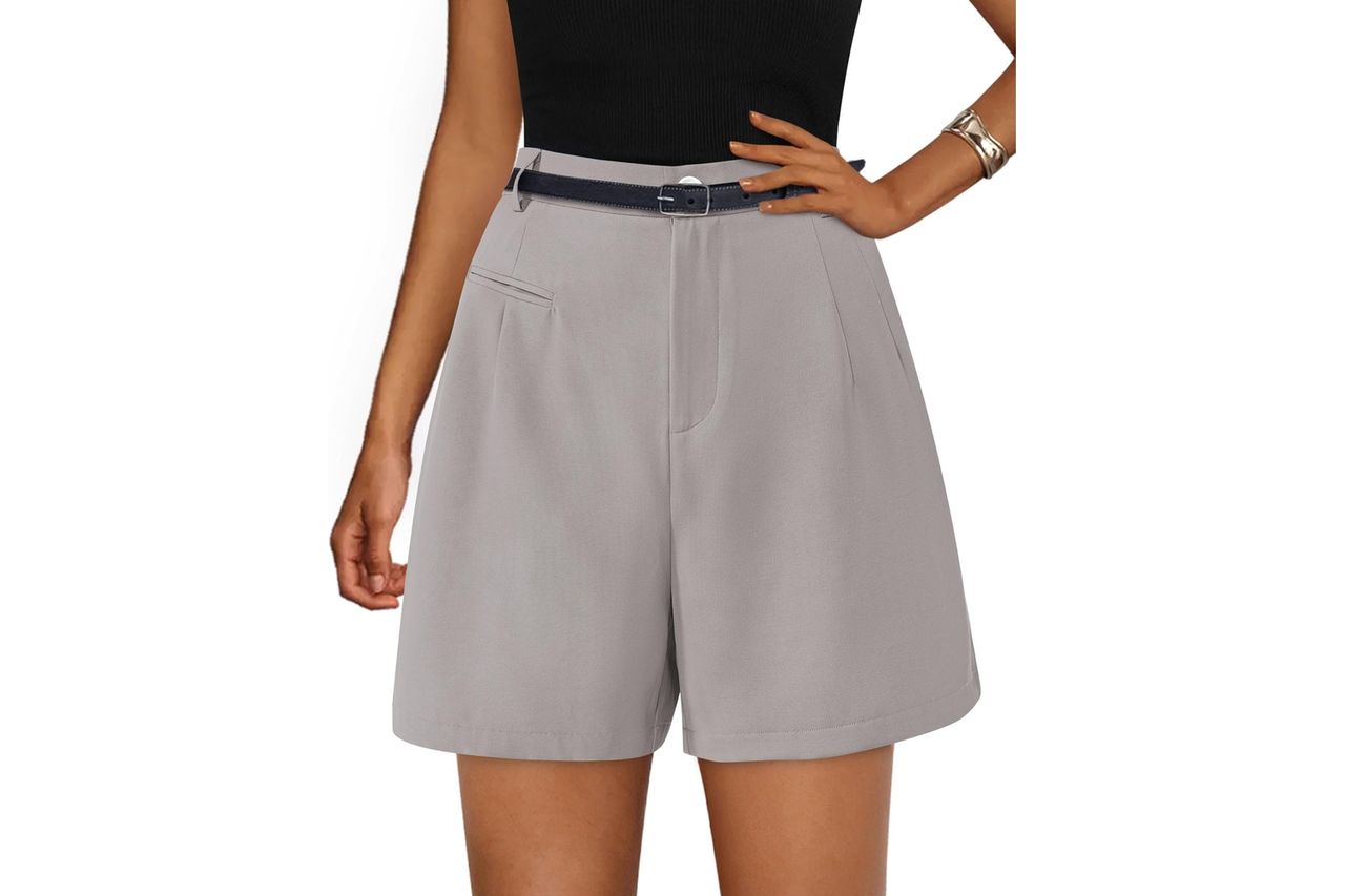 PRETTYGARDEN Shorts for Women Dressy 2026 Summer Elastic High Waisted Wide Leg Business Casual Work Shorts with Pockets Credit: Amazon