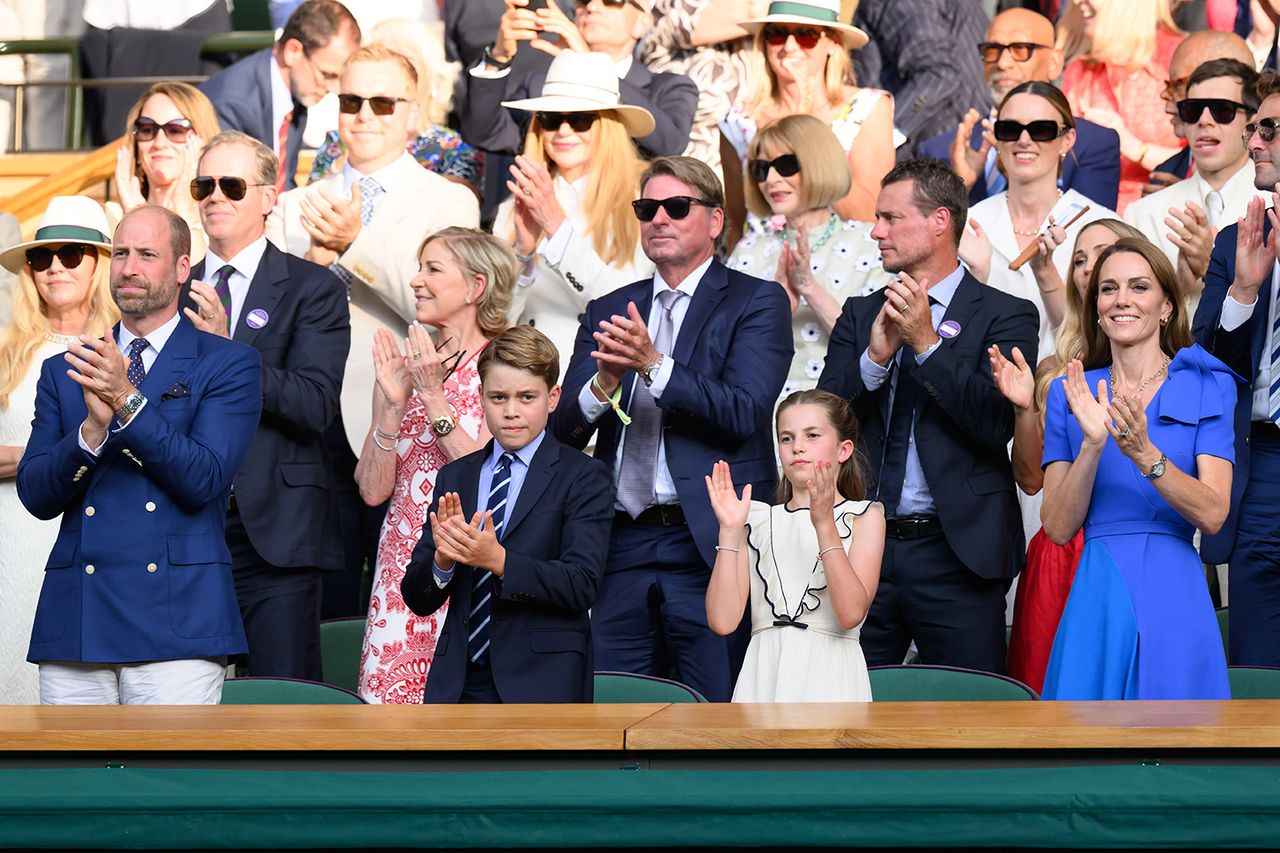 Prince William, Prince of Wales, Prince George of Wales, Princess Charlotte of Wales and Catherine, Princess of Wales attend day fourteen of the Wimbledon Tennis Championships at the All England Lawn Tennis and Croquet Club on July 13, 2025 in London, England. Prince William, Prince George, Princess Charlotte and Kate MiddletonCredit: Karwai Tang/WireImage