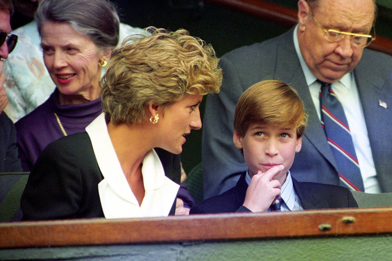 THE PRINCESS OF WALES WITH HER ELDEST SON PRINCE WILLIAM IN THE ROYAL BOX ON CENTRE COURT FOR THE LADIES SINGLES FINAL . Prince William and Princess Diana in 1994Credit: Adam Butler - PA Images/PA Images via Getty
