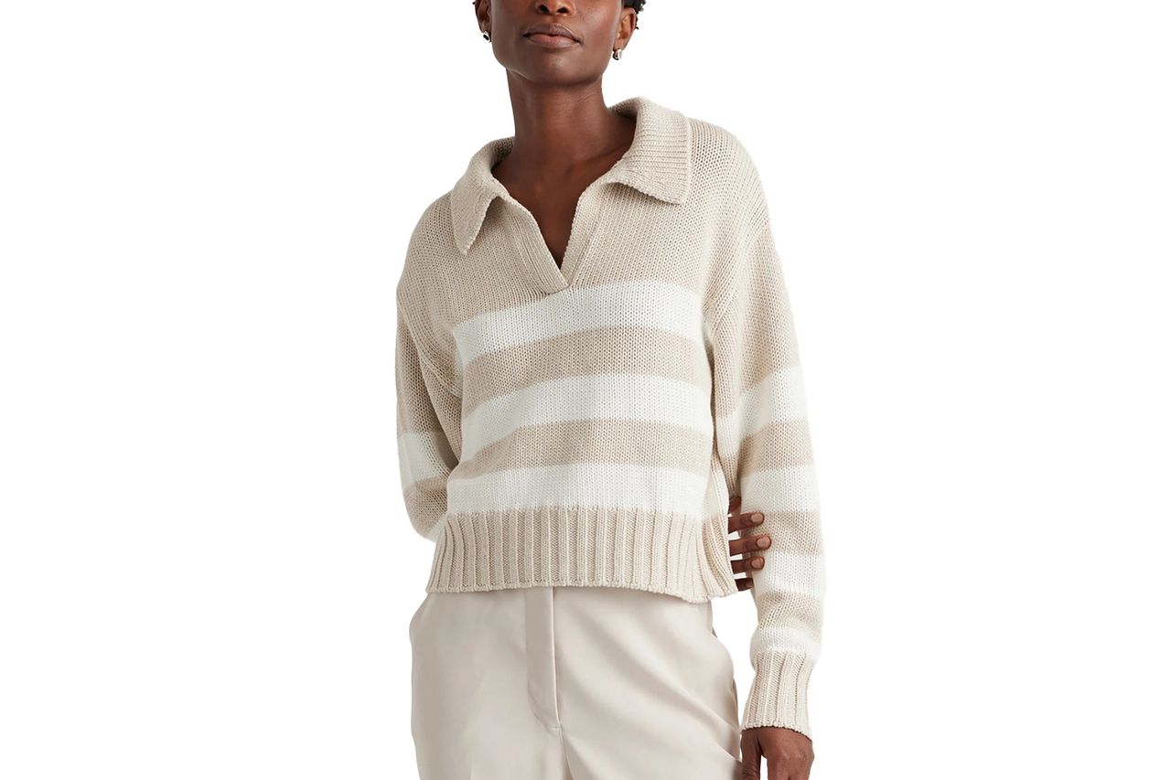 Quince 100% Organic Cropped Cotton Polo Sweater Credit: Quince