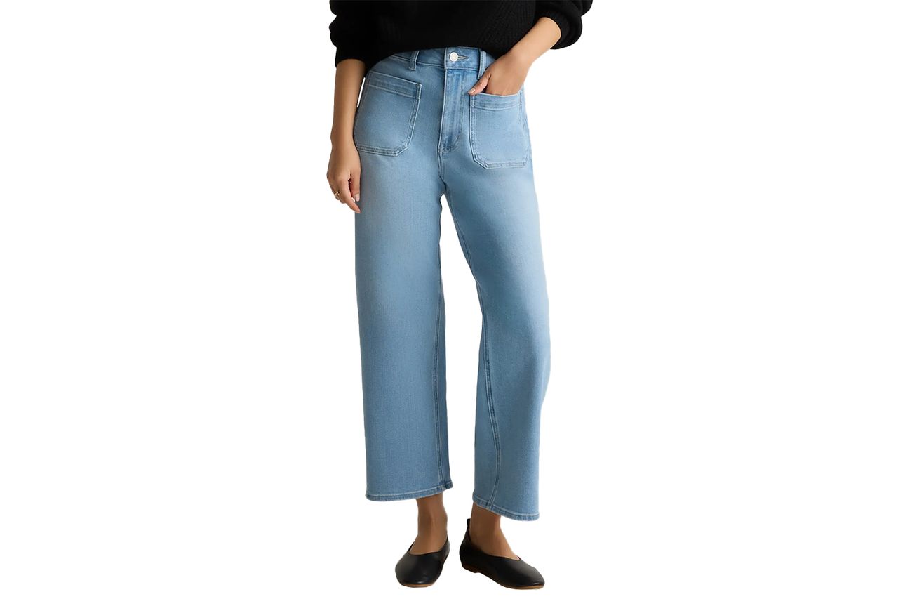 Bella Stretch Patch Pocket Wide Leg Jeans Credit: Quince