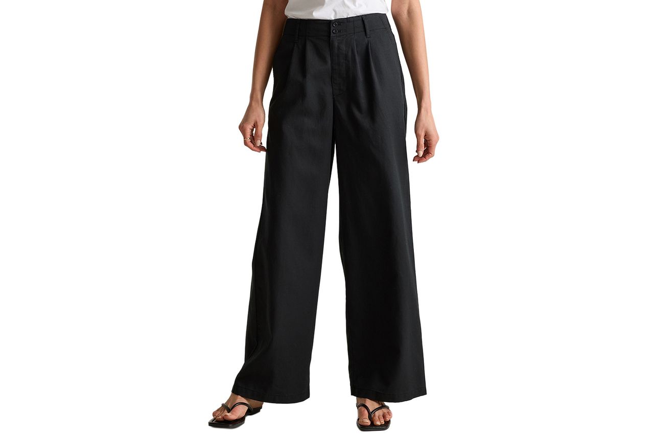 Quince Drapey Twill Pleated Trouser Credit: Quince