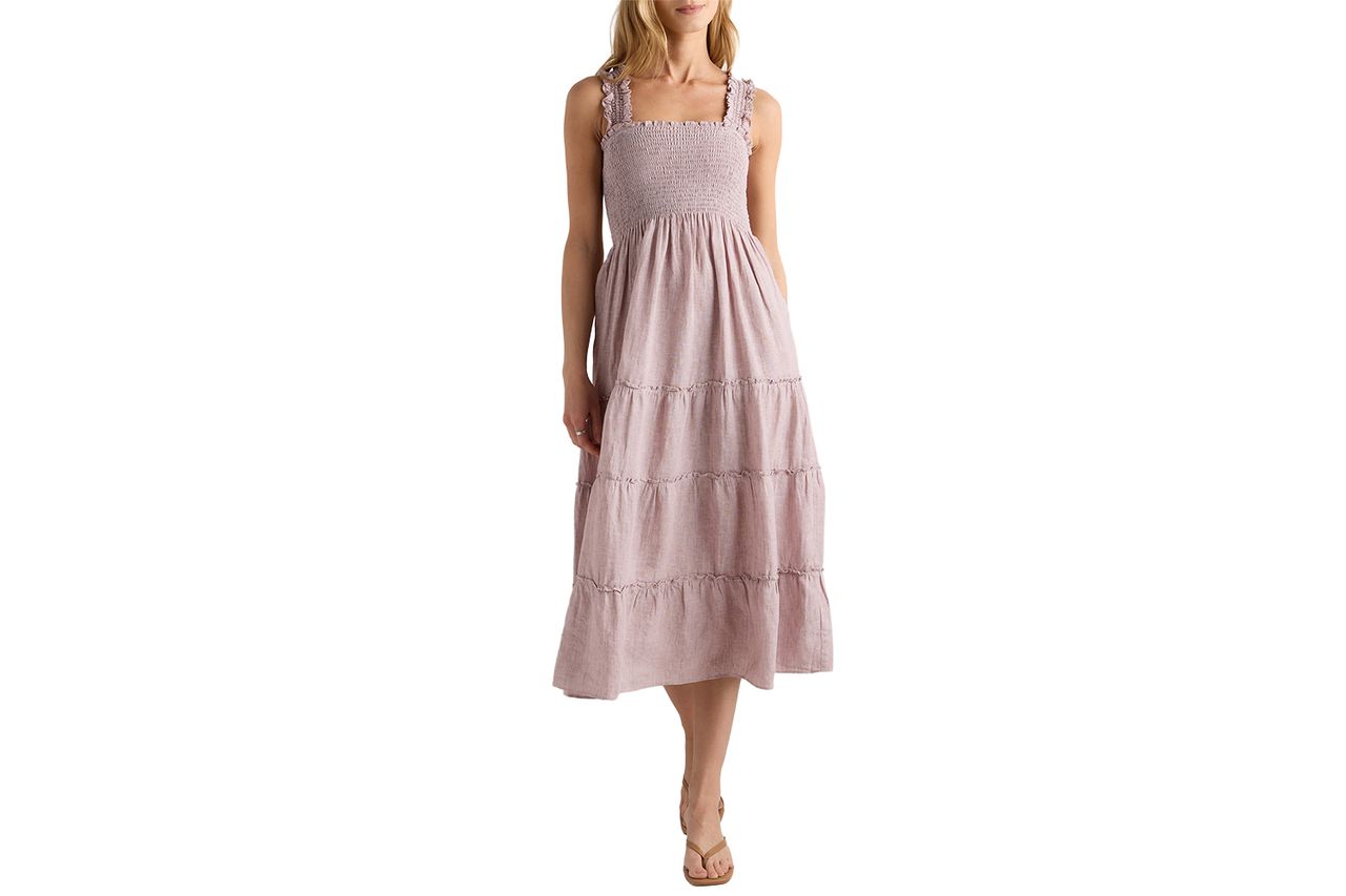 European Linen Smocked Midi Dress Credit: Quince