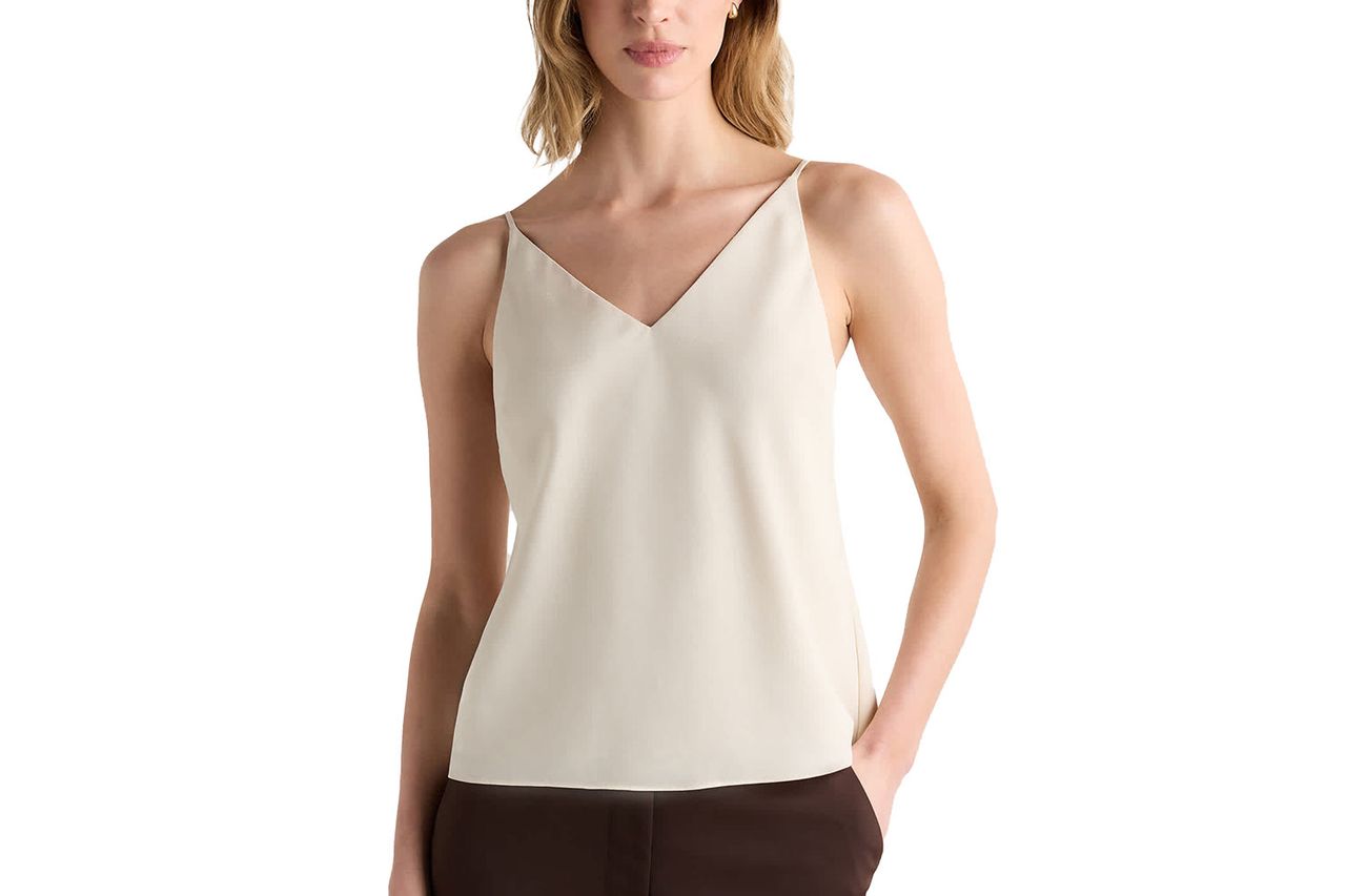 matte v neck cami Credit: Quince