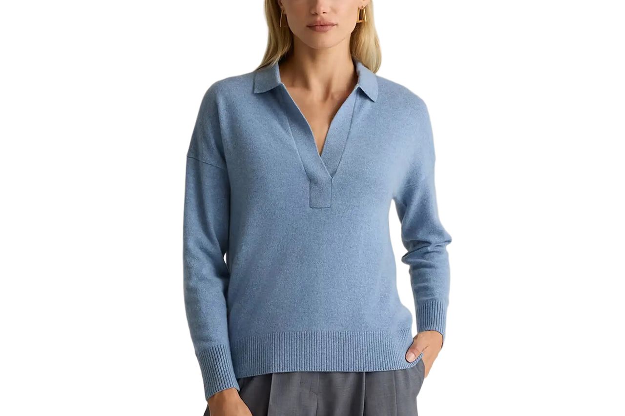 Quince Mongolian Cashmere Polo Sweater Credit: Quince