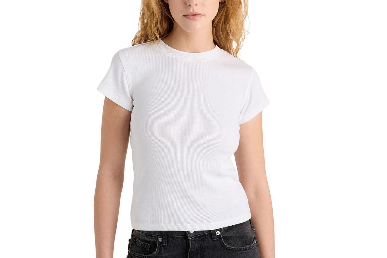 Quince Organic Cotton Micro-Rib Crewneck Tee Credit: Quince