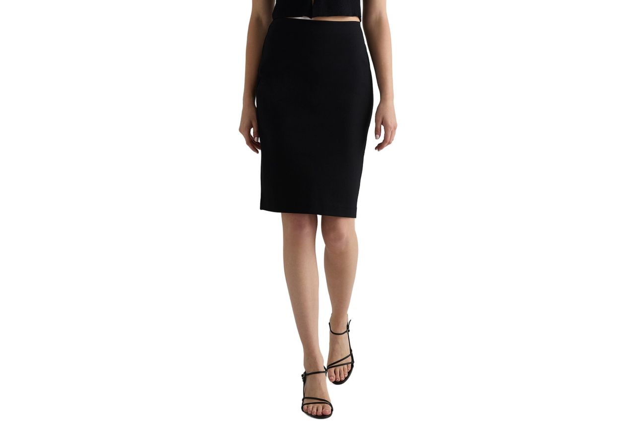 Quince Ultra-Stretch Ponte Pencil Skirt Credit: Quince