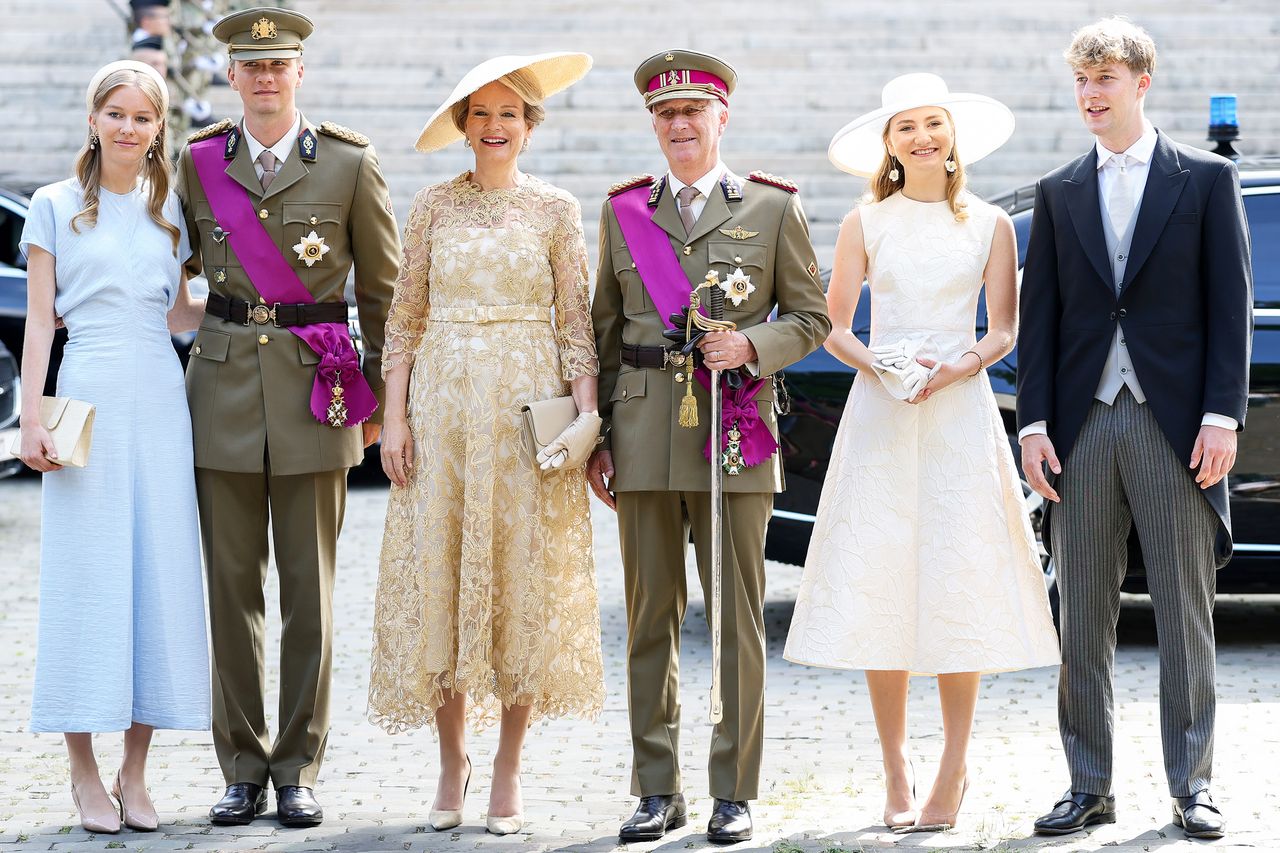 King Philippe (center) with his wife and children on National Day on July 21, 2026Credit: Andreas Rentz/Getty