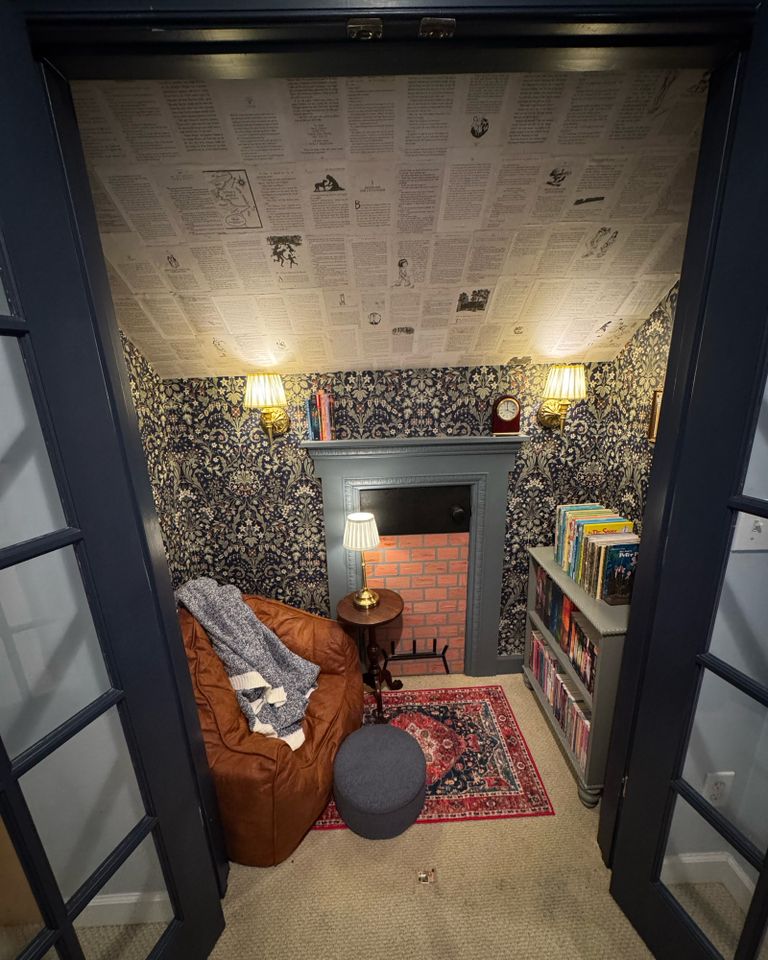 The Harry Potter-themed reading nook in Mathis’s son’s room.Credit: Sara Mathis