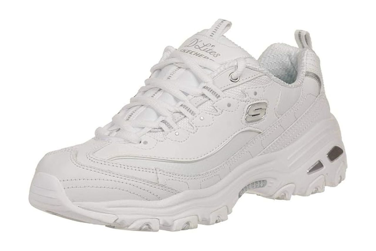 Amazon Skechers Women's D'Lites Fresh Start Memory Foam Lace-up Sneaker Fashion Credit: Amazon