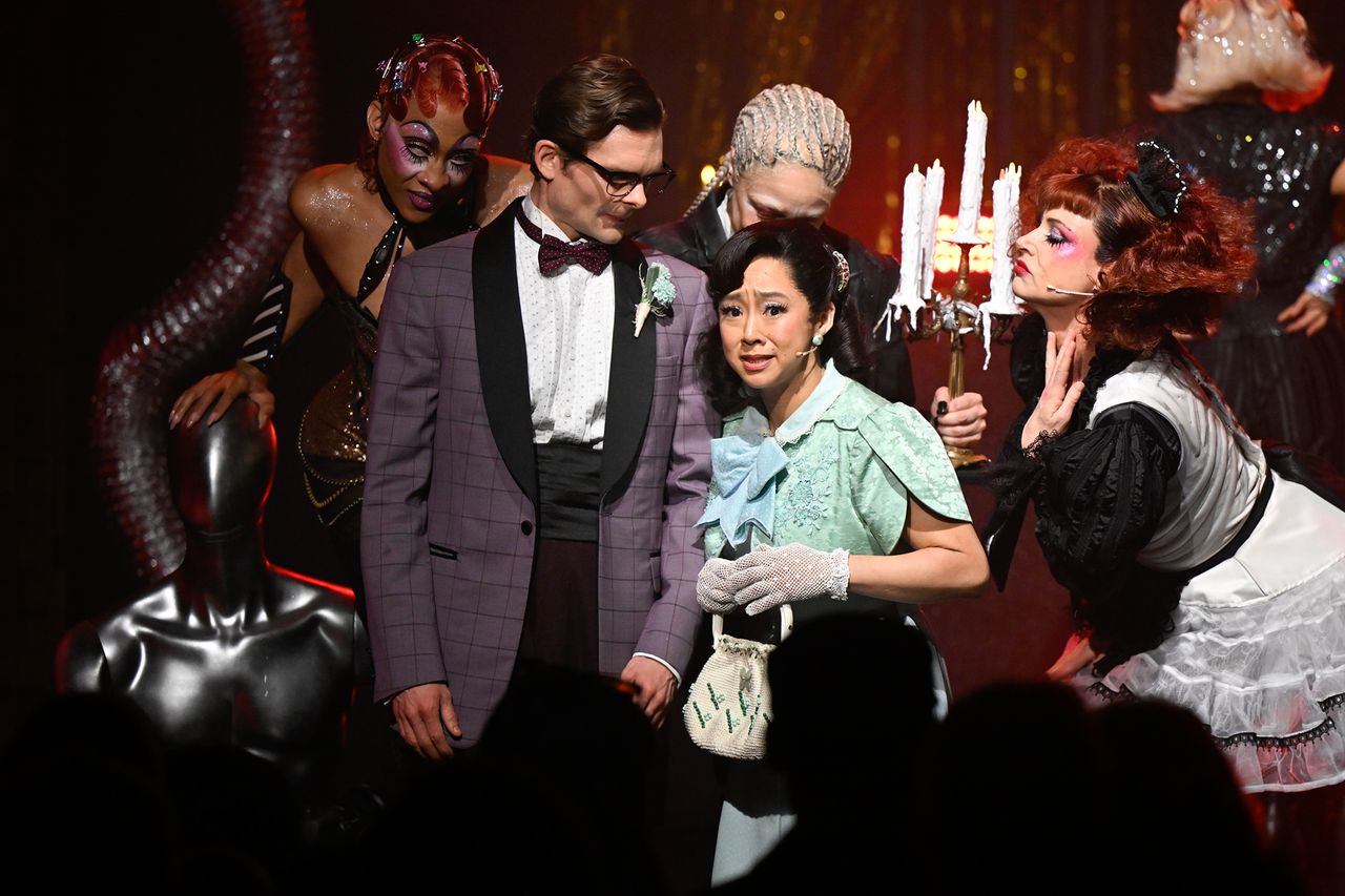Andrew Durand and Stephanie Hsu perform a number from ‘The Rocky Horror Show’ on ‘The Tonight Show Starring Jimmy Fallon’Credit: Todd Owyoung/NBC/Getty