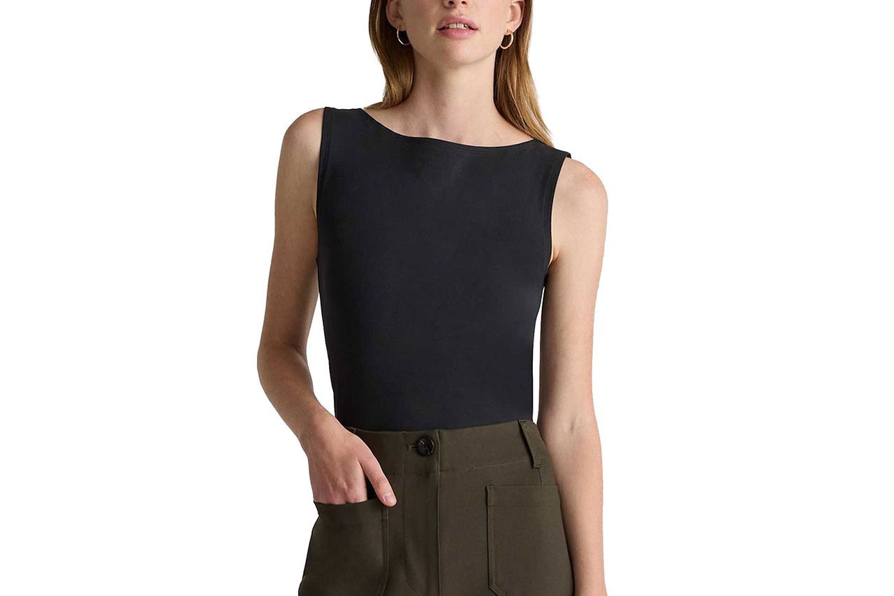 Quince Stretch Cotton Jersey Boat Neck Tank Credit: Quince