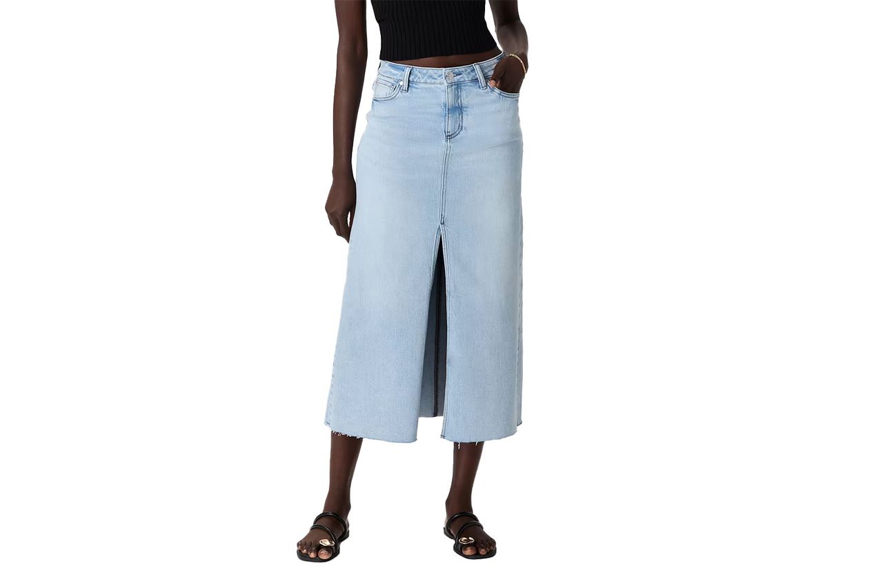 Stretch Denim 5-Pocket Midi Skirt Credit: Quince
