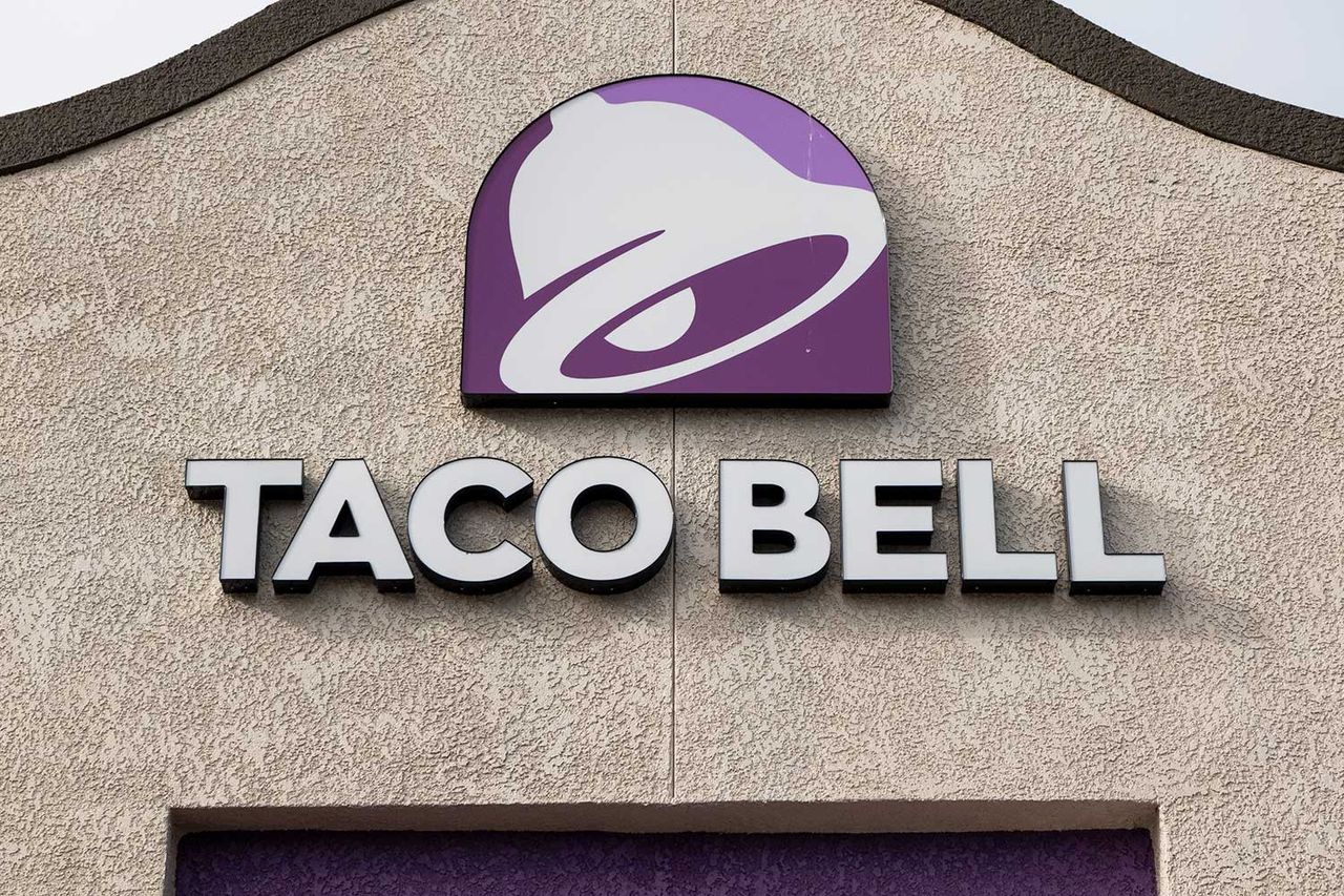 Taco Bell corporate logo Stock image of the Taco Bell logo on a buildingCredit: Kevin Carter/Getty