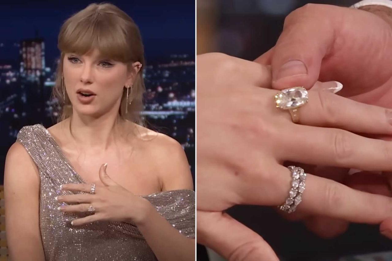 Taylor Swift shows off her engagement ring on The Tonight Show Starring Jimmy Fallon A closer look at Taylor Swift's engagement ring as see on 'The Tonight Show Starring Jimmy Fallon'Credit: The Tonight Show Starring Jimmy Fallon/YouTube (2)
