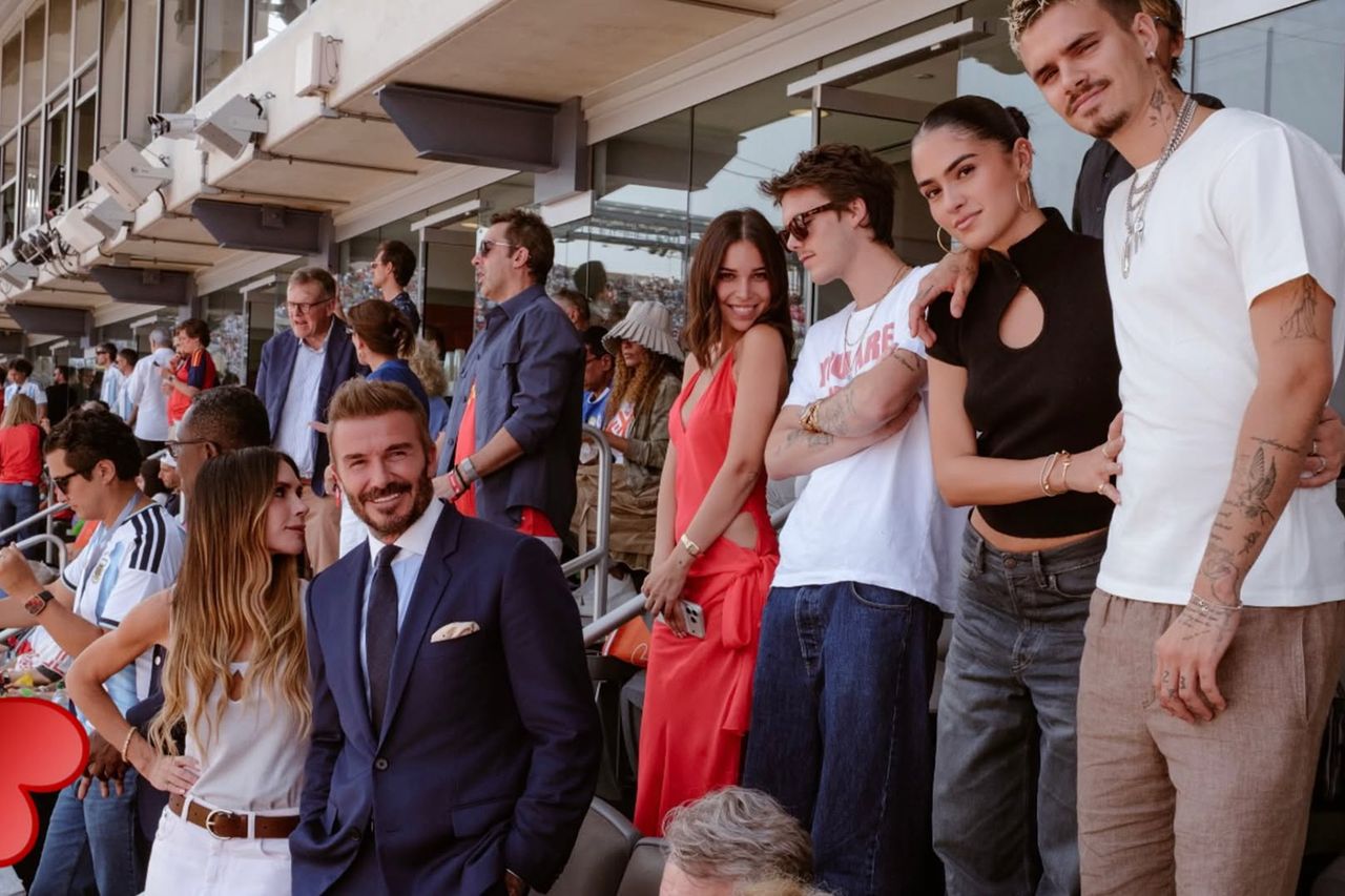 Victoria Beckham Shares Snaps with Sons Cruz and Romeo and Girlfriends at World Cup Final After Skipping Mel C's Wedding Victoria, David, Cruz and Romeo Beckham with Jackie Apostel and Kim TurnbullCredit: Victoria Beckham/Instagram