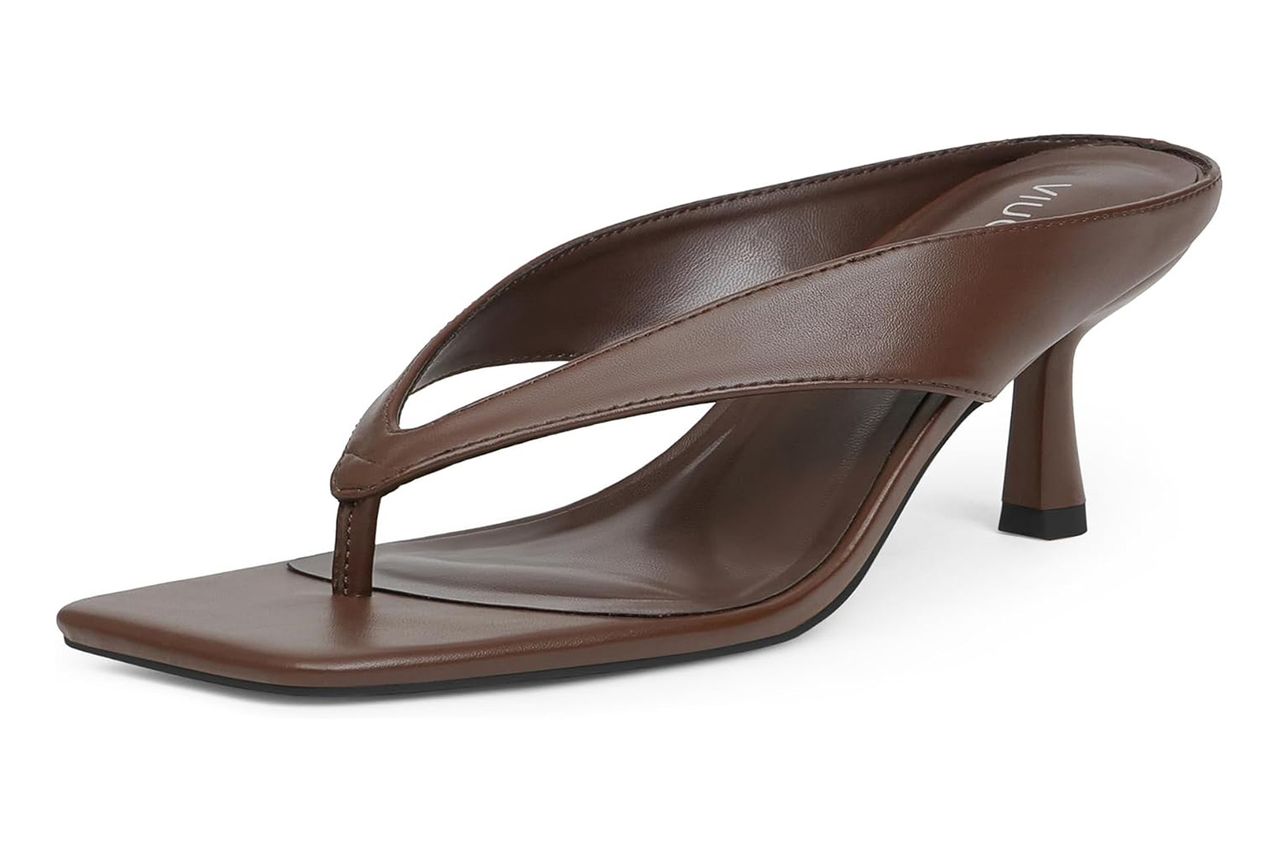 VIUGJNEX Women’s Kitten Heels Flip Flops Credit: Amazon