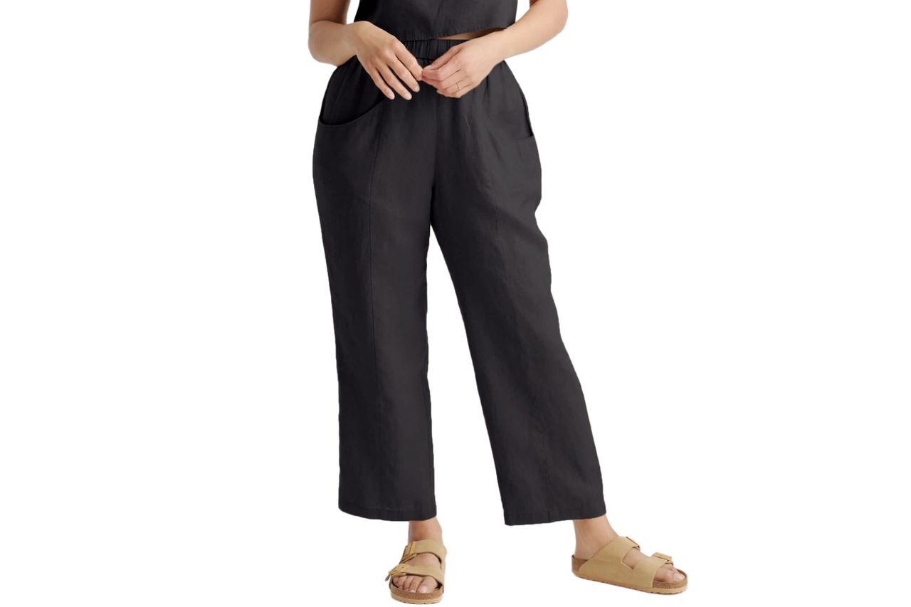 100% European Linen Tapered Ankle Pants Credit: Quince