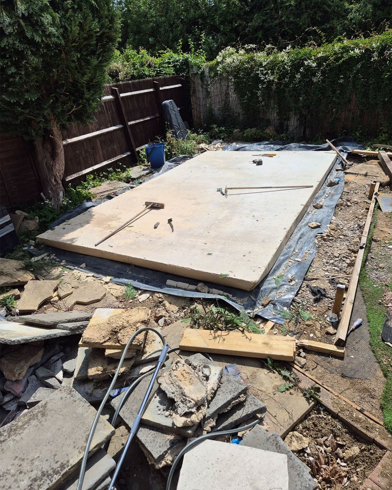 Chester Walsh builds starwars spaceship in backyard Chester Walsh while digging.Credit: Chester Walsh