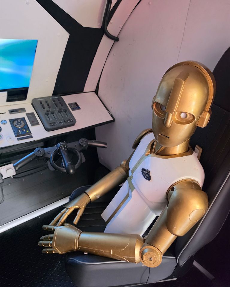 Chester Walsh builds starwars spaceship in backyard Inside the spaceship.Credit: Chester Walsh
