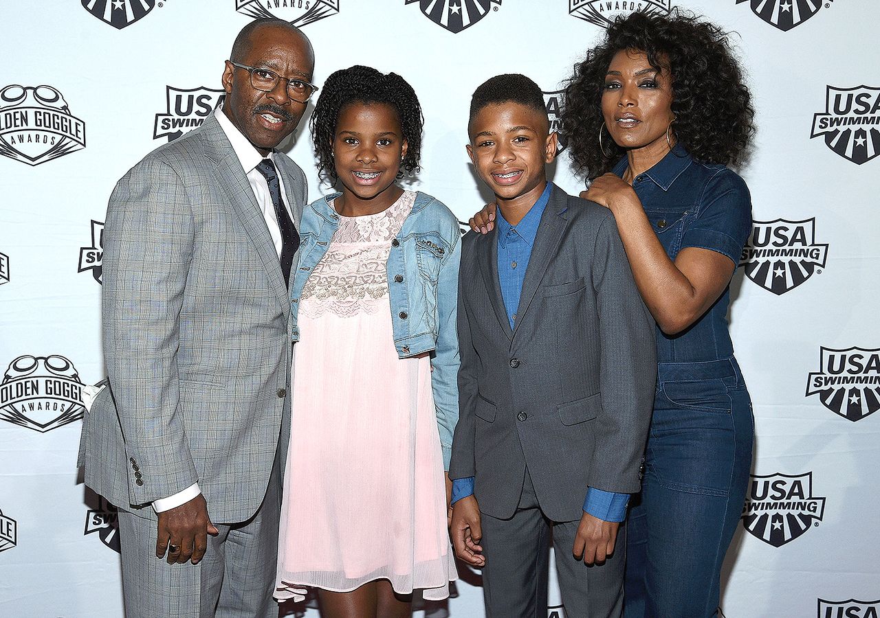 Courtney B. Vance on Raising Teenage Twins with Angela Bassett: 'I Go to Work to Rest' (Exclusive) Courtney B. Vance, Bronwyn Vance, Slater Vance and Angela BassettCredit: Kevork Djansezian