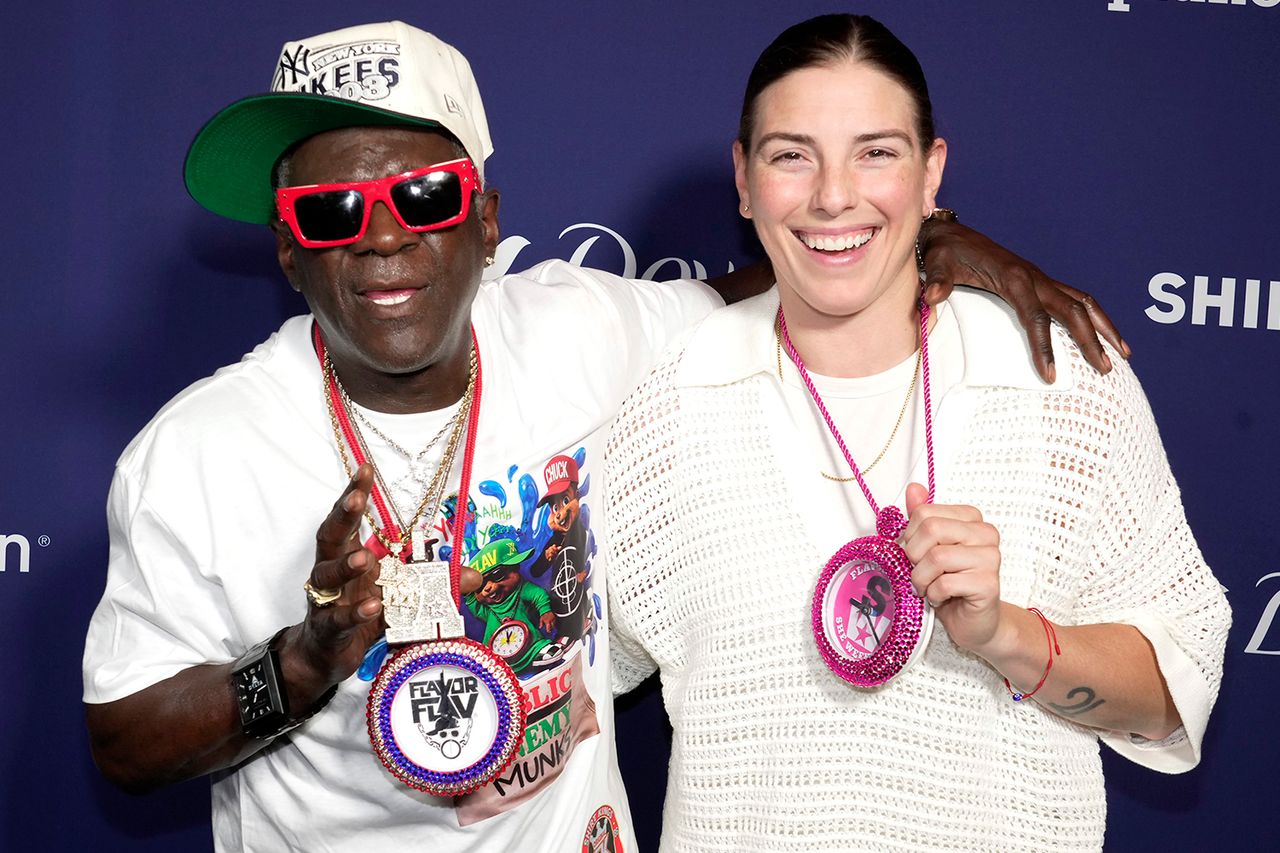 Flavor Flav and Hilary Knight attends a private Team USA Athletes Only Dinner featuring top celebrity female chefs and hosted by Flavor Flav during Flavor Flav's SHE Weekend at the new Westoria Restaurant inside The Cosmopolitan on July 17, 2026 in Las Vegas, Nevada. Flavor Flav (left) and Hilary Knight (right) during the musician’s SHE Weekend in July 2026.Credit: Jeff Kravitz/FilmMagic