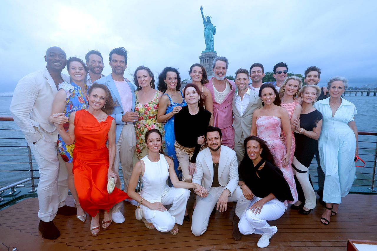 B.J. Britt, Ashley Williams, Niall Matter, Nikki DeLoach, Benjamin Ayres, Rachel Boston, Autumn Reeser, Erin Cahill, Marilu Henner, Kimberley Sustad, Tyler Hynes, Victor Webster, Andrew Walker, Heather Hemmens, Jonathan Bennett, Lacey Chabert, Wes Brown, Alison Sweeney, Barbara Niven, Scott Michael Foster and Andie MacDowell celebrate Hallmark Channel's 25th Birthday with a Special Sunset Cruise event on the Hudson on August 05, 2026 in New York City Kimberley Sustad alongside other members of the Hallmark Family.Credit: Mike Coppola/Getty